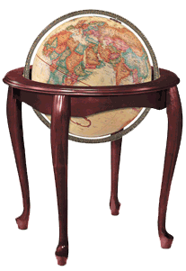 non-lit globe on queen ann wood stand